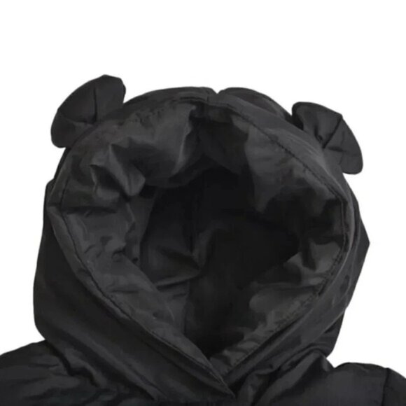 Zara Down Black Puffer Jacket Snap  Button Kids Size 4-5 - Picture 2 of 7